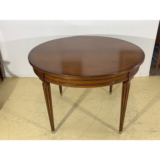 Image 1 of Vintage ronde uitschuifbare tafel in kersenhout