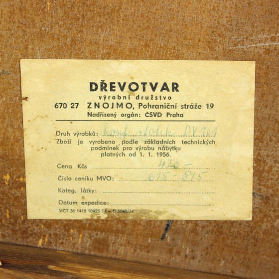 Image 1 of Vintage walnoten salontafel voor Drevotvar, Tsjecho-Slowakije 1960