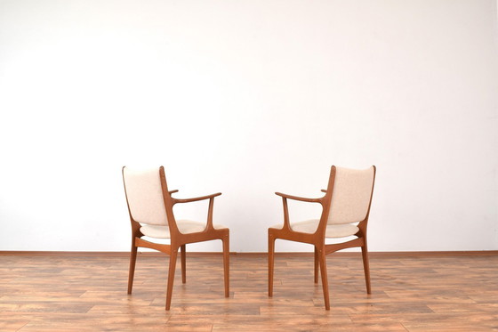 Image 1 of Mid Century Deense Teakhouten Eetkamerstoelen van Johannes Andersen voor Uldum Møbelfabrik, 1960, Set van 2