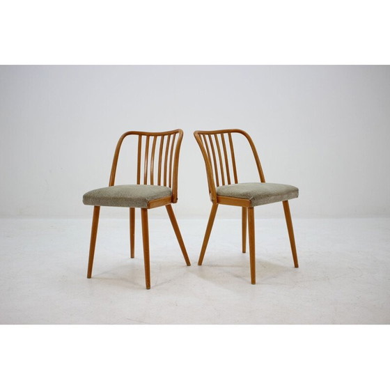 Image 1 of Paar vintage stoelen van hout en stof