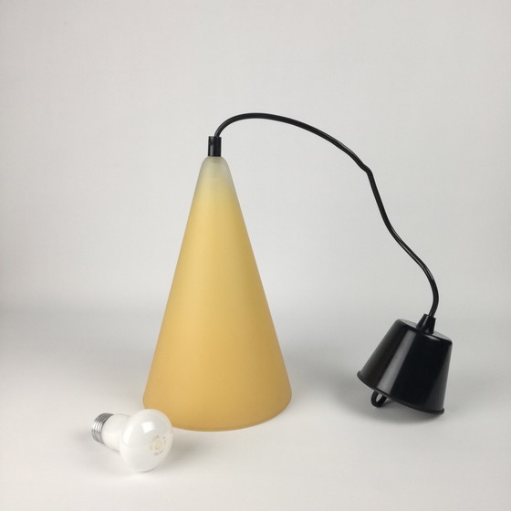 Image 1 of Conische glazen hanglamp van Sce, Frankrijk 1980