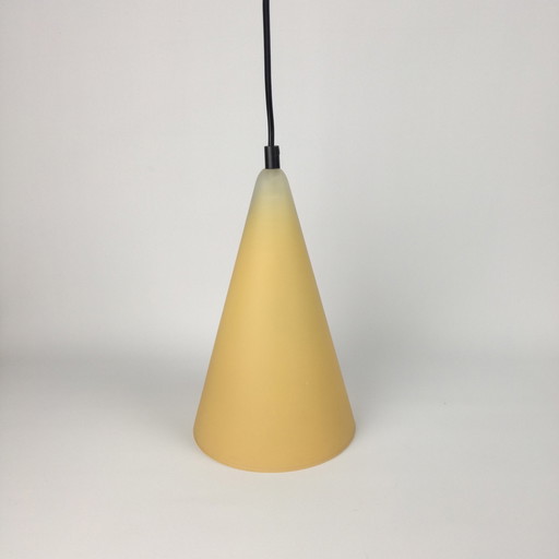 Conische glazen hanglamp van Sce, Frankrijk 1980