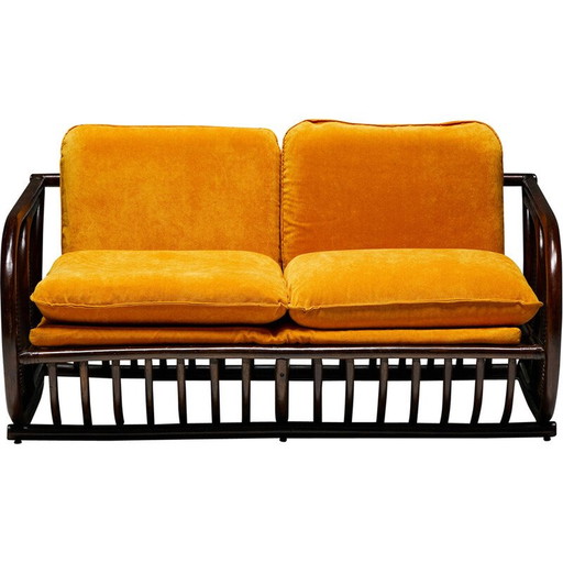 Vintage tweezitsbank van bamboe, 1970