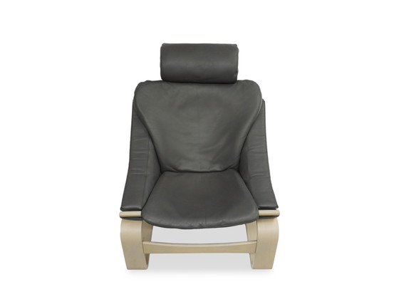 Image 1 of Nelo Kroken Fauteuil Leer Grijs Mid Century Vintage