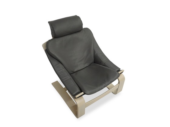 Image 1 of Nelo Kroken Fauteuil Leer Grijs Mid Century Vintage