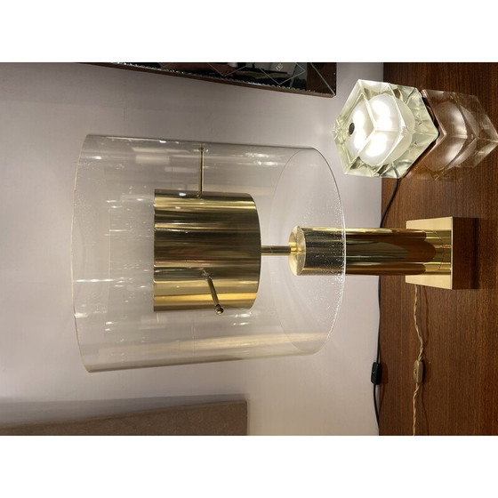 Image 1 of Vintage lamp van verguld messing en luciet, 1960