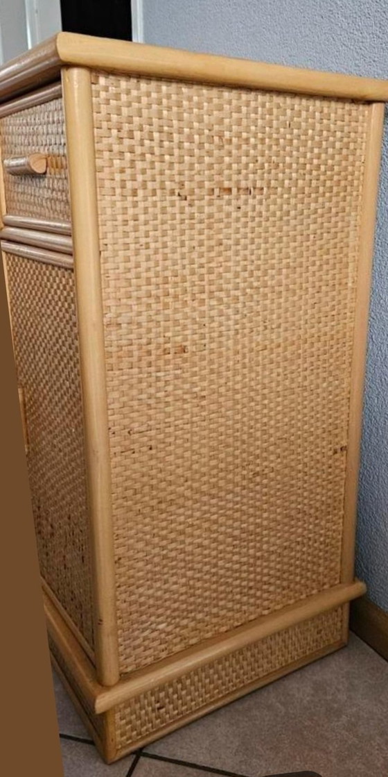 Image 1 of Vintage Rotan, Bamboe Kast, Dressoir 