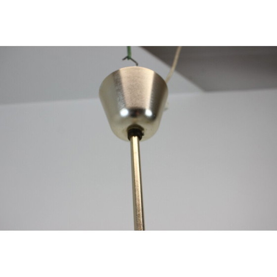 Image 1 of Vintage glazen en metalen hanglamp, Tsjecho-Slowakije 1970