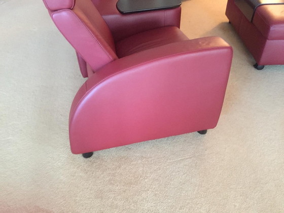 Image 1 of Stressless 4-Zits Home Cinema Zithoek Rood Leer