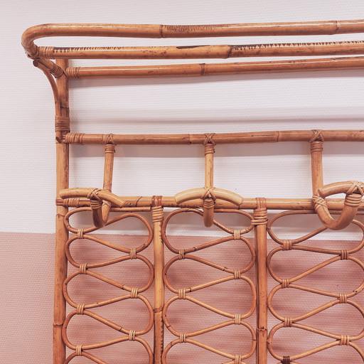 1970'S Rattan Wall Rack