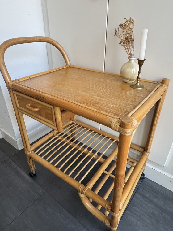 Image 1 of Rotan Bamboe Manou Bar Cart Trolley