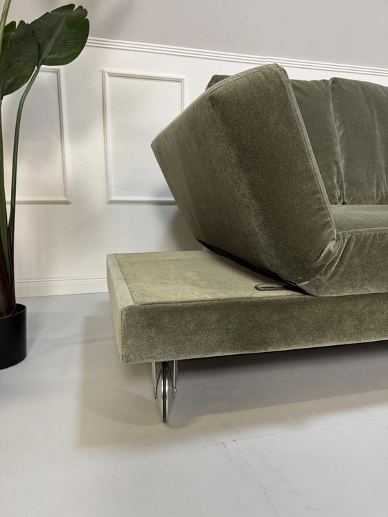 Image 1 of Brühl Fourtwo Sofa Stoffen Fluwelen Slaapbank Vier Twee Khaki Groen