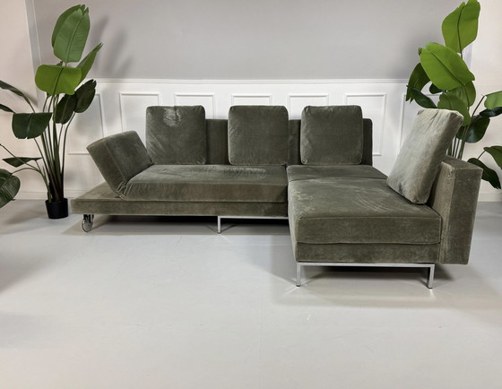 Image 1 of Brühl Fourtwo Sofa Stoffen Fluwelen Slaapbank Vier Twee Khaki Groen