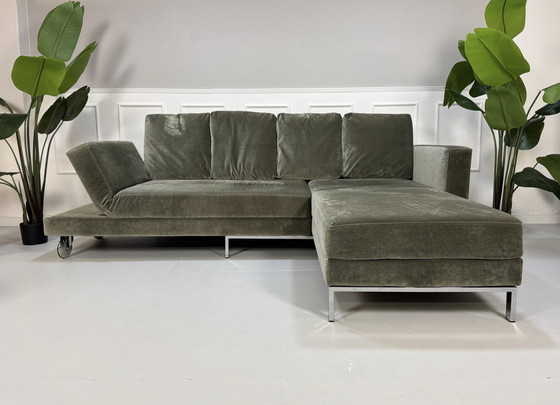 Image 1 of Brühl Fourtwo Sofa Stoffen Fluwelen Slaapbank Vier Twee Khaki Groen