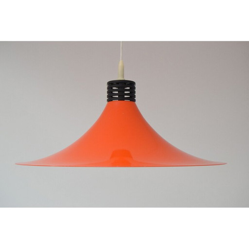 Vintage oranje gelakte metalen ophanging, Duitsland 1980
