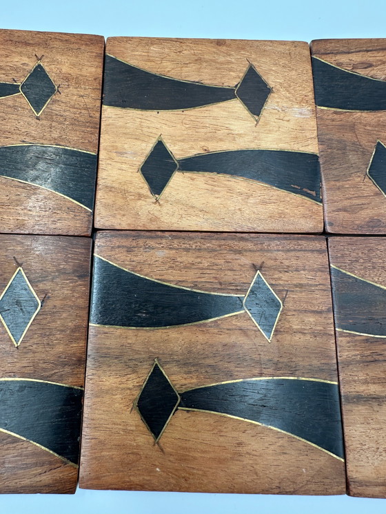 Image 1 of Teak Houten Onderzetters India 