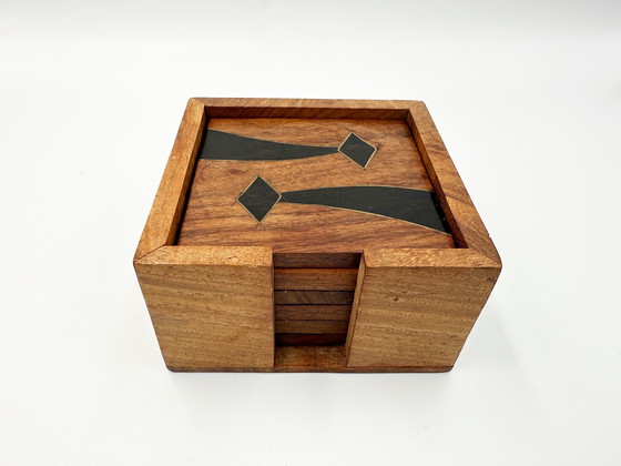 Image 1 of Teak Houten Onderzetters India 