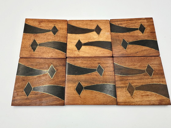 Image 1 of Teak Houten Onderzetters India 