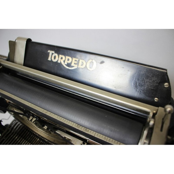 Image 1 of Vintage typemachine van metaal, staal, chroom en stof, Duitsland 1905