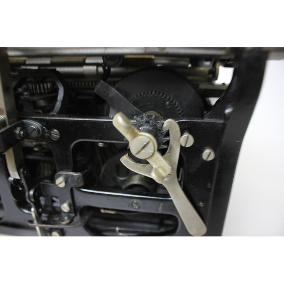 Image 1 of Vintage typemachine van metaal, staal, chroom en stof, Duitsland 1905