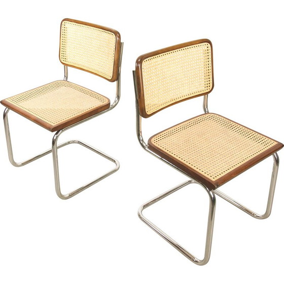 Image 1 of Paar vintage Cesca B32 bruine stoelen van Marcel Breuer