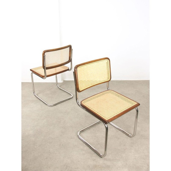 Image 1 of Paar vintage Cesca B32 bruine stoelen van Marcel Breuer