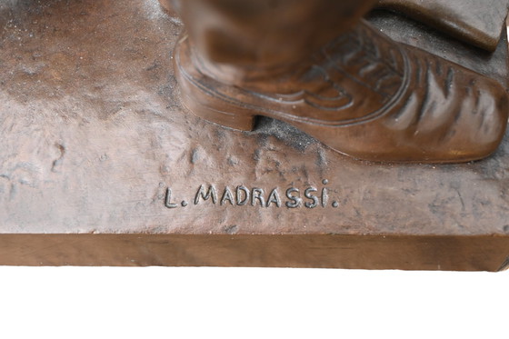 Image 1 of Luca Madrassi, Franse Sculptuur in brons van een schermer