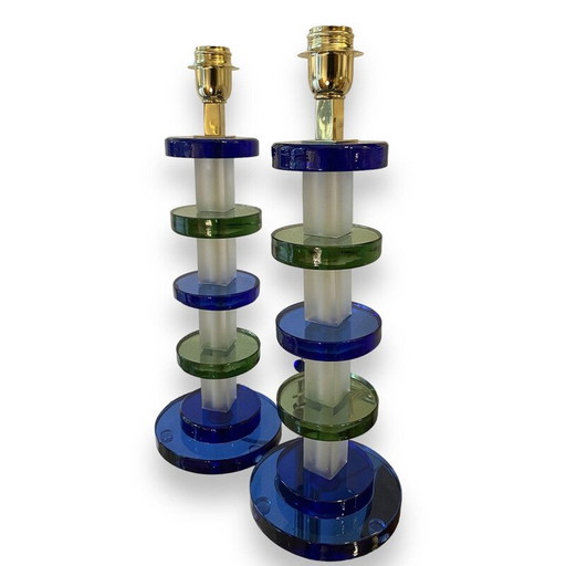 Paar vintage Murano glazen lampen van Alberto Dona