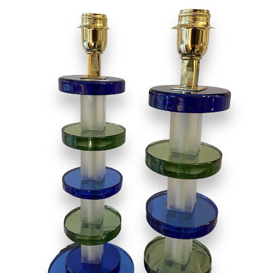 Image 1 of Paar vintage Murano glazen lampen van Alberto Dona