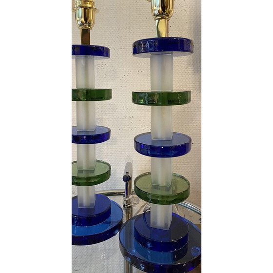 Image 1 of Paar vintage Murano glazen lampen van Alberto Dona