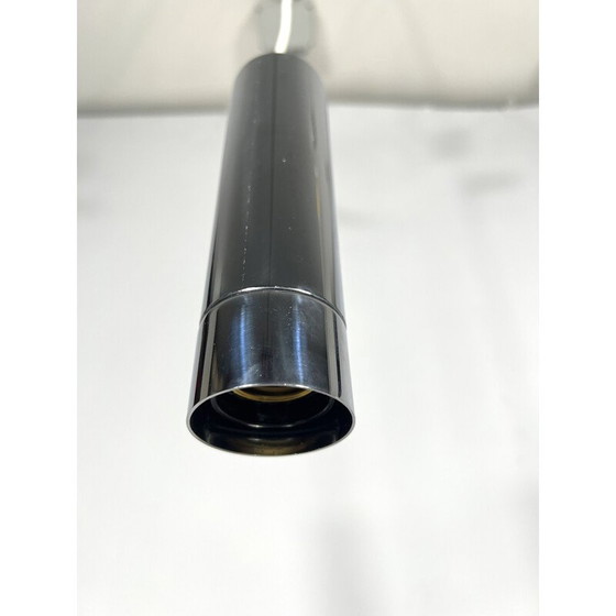 Image 1 of Paar vintage chromen hanglampen van Stilux Milano, jaren 1970
