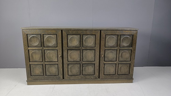 Image 1 of Grafisch brutalistische credenza, jaren 1970