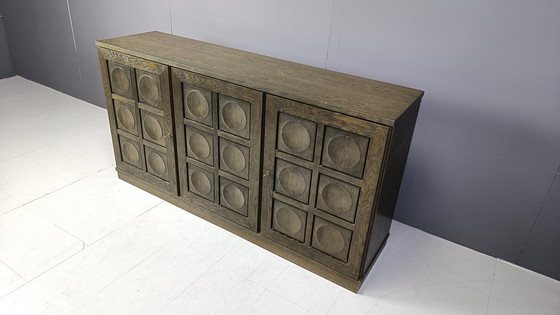 Image 1 of Grafisch brutalistische credenza, jaren 1970