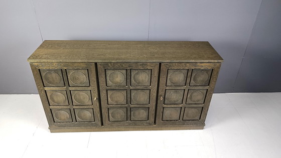 Image 1 of Grafisch brutalistische credenza, jaren 1970