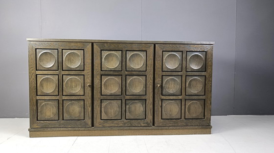 Image 1 of Grafisch brutalistische credenza, jaren 1970