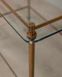 Voedselkarretje gouden messing en Italiaans glas uit de jaren 1960