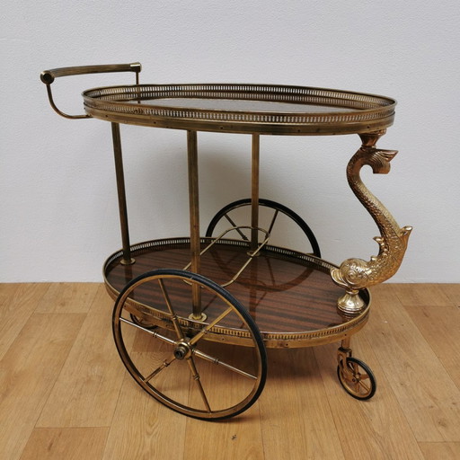 Vintage Barcart Serveerwagen Drankenkar Trolley Butlerwagen Bijzettafel 