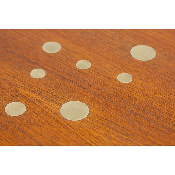 Image 1 of Vintage messing en teakhouten salontafel, Zweden 1960