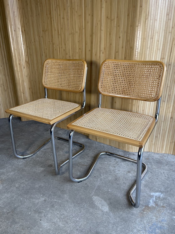 Image 1 of Vintage Marcel Breuer Cesca Webbing Stoelen 