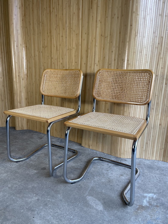 Image 1 of Vintage Marcel Breuer Cesca Webbing Stoelen 