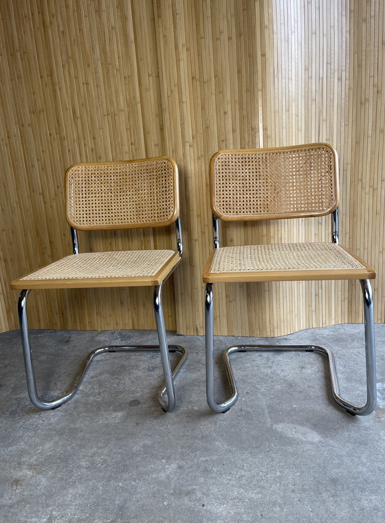 Image 1 of Vintage Marcel Breuer Cesca Webbing Stoelen 