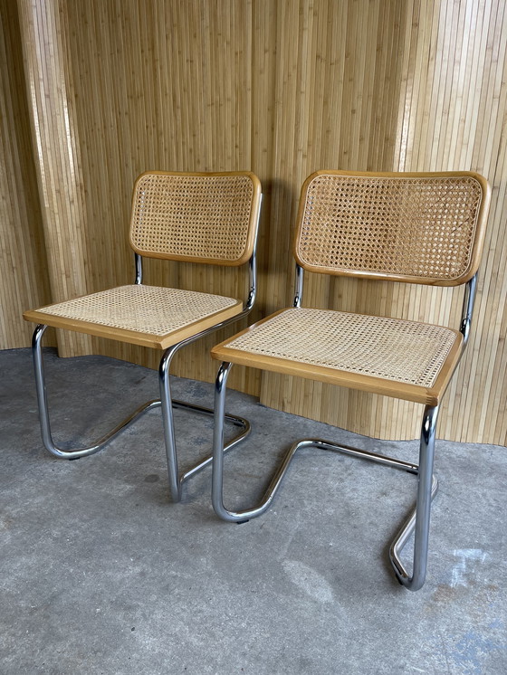 Image 1 of Vintage Marcel Breuer Cesca Webbing Stoelen 