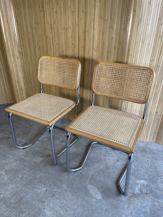 Image 1 of Vintage Marcel Breuer Cesca Webbing Stoelen 