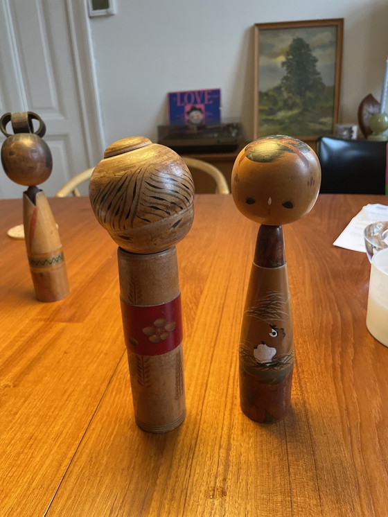 Image 1 of Vintage Kokeshi Japanse Poppen