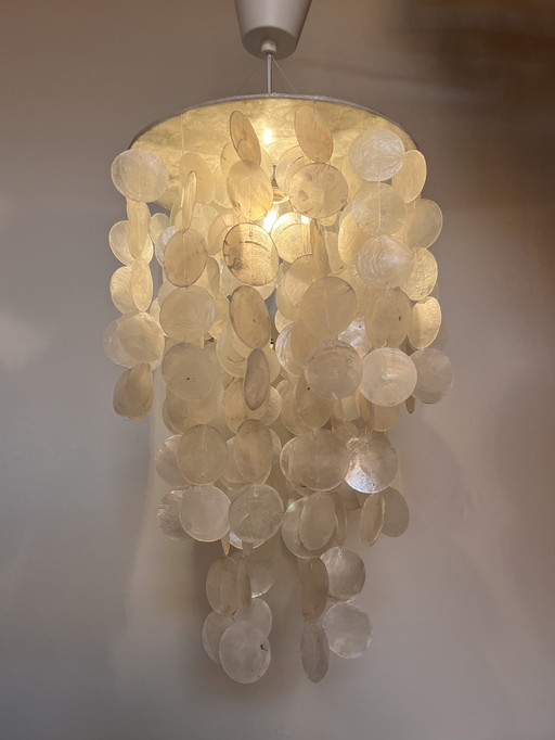 Capiz schelpen hanglamp lamp parelmoer opaline  