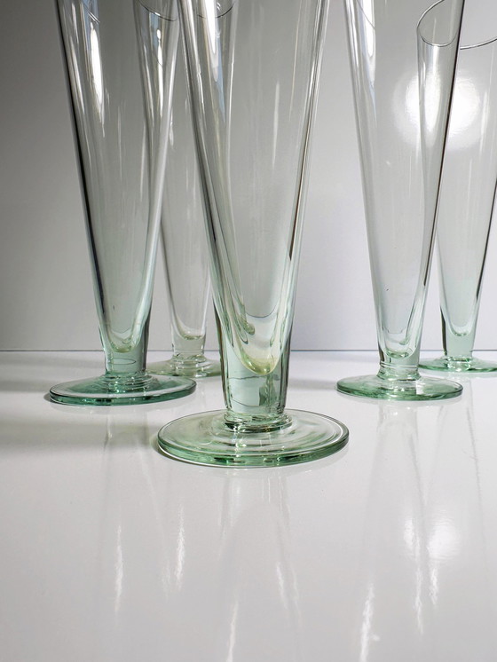 Image 1 of 5 vintage bierglazen water groen bokaal champagne glas