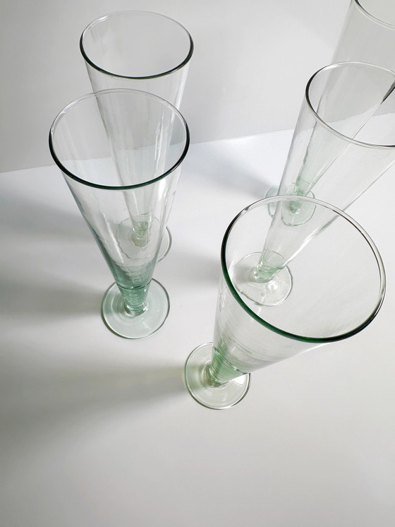 Image 1 of 5 vintage bierglazen water groen bokaal champagne glas