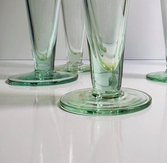 Image 1 of 5 vintage bierglazen water groen bokaal champagne glas