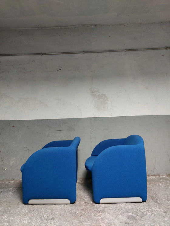 Image 1 of 2 X Blue Artifort Ben Armchairs