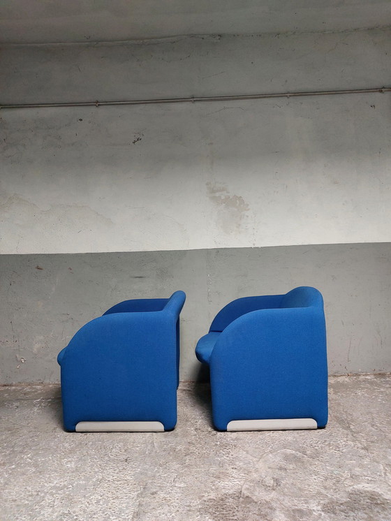 Image 1 of 2 X Blue Artifort Ben Armchairs